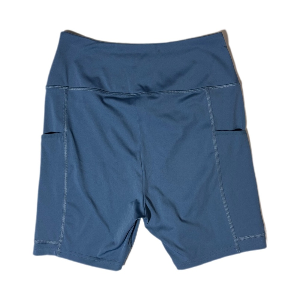 Gymskark Women’s Sz M Hight Waisted Biker Shorts Side Pockets Light Blue - Picture 6 of 8
